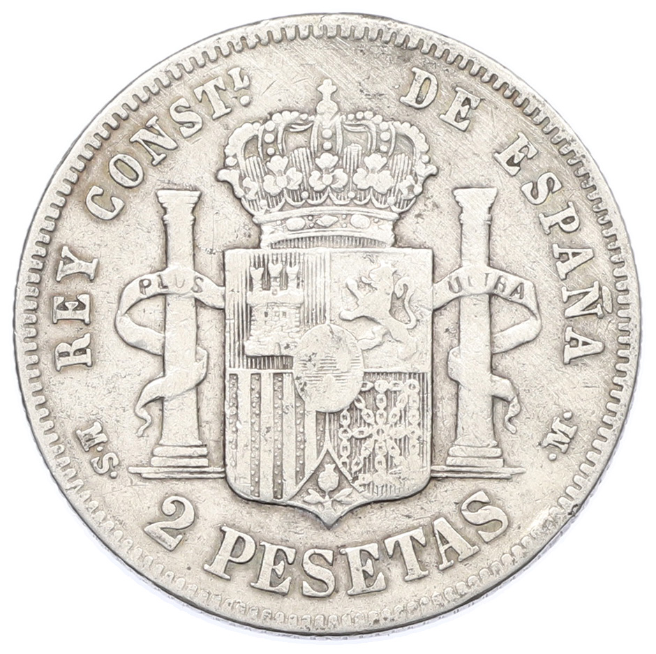2 песеты 1882 года Испания — Фото №2