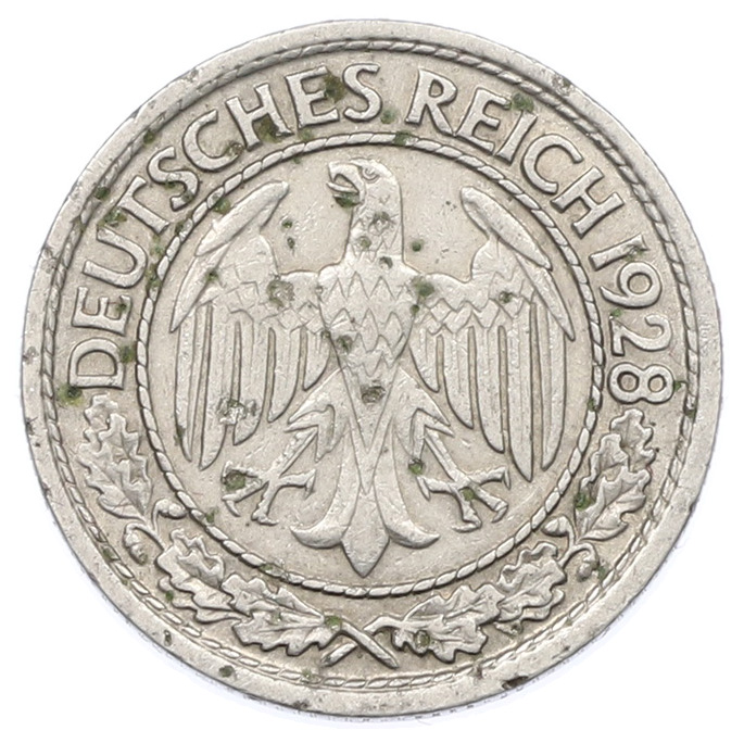 50 рейхспфеннигов 1928 года F Германия — Фото №1