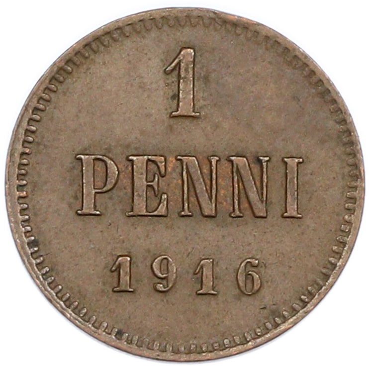 1 пенни 1916 года Русская Финляндия — Фото №1