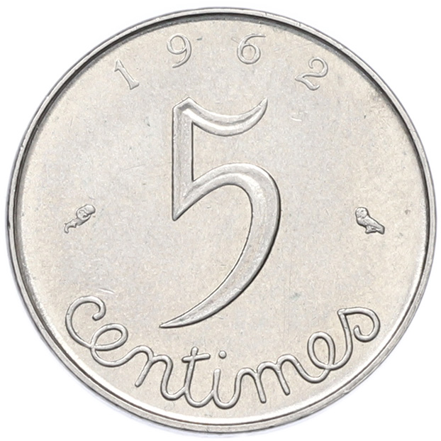 5 сантимов 1962 года Франция — Фото №1