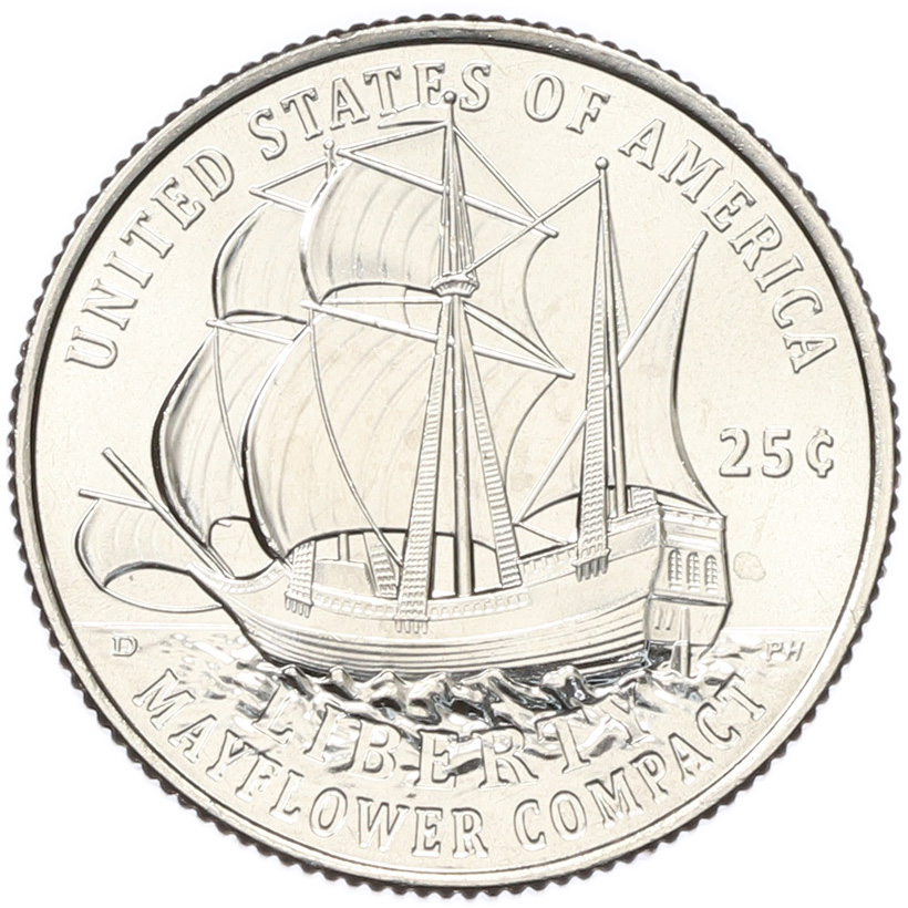 1/4 доллара (25 центов) 2026 года D США «250 лет независимости США — Мейфлауэр» — Фото №1