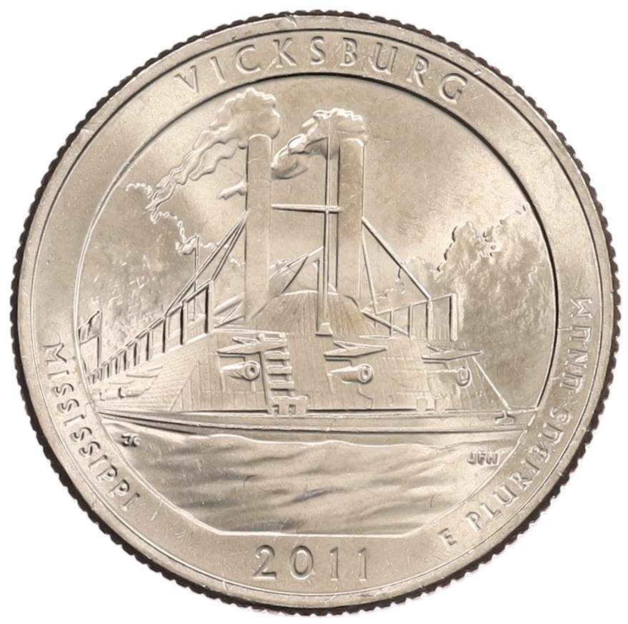 1/4 доллара (25 центов) 2011 года D США «Национальные парки — №9 Национальный парк Виксбург» — Фото №1