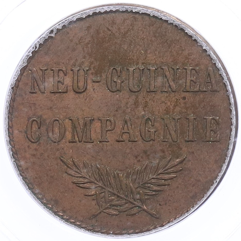 1 пфенниг 1894 года А Германская Новая Гвинея — в слабе PCGS (MS62BN) — Фото №2