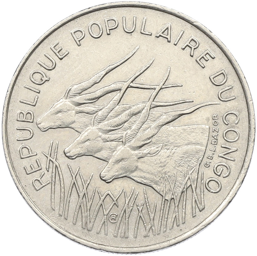 100 франков 1975 года Республика Конго — Фото №1