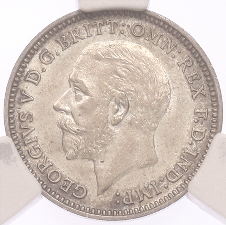 3 пенса 1927 года Великобритания — в слабе CPRC (PF65) — Фото №2