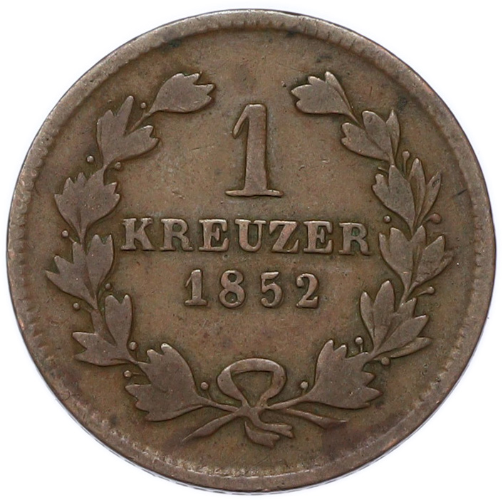 1 крейцер 1852 года Баден — Фото №1