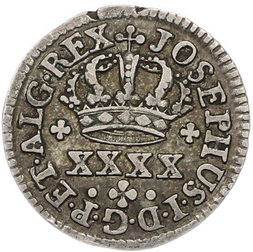 1/2 тостао (50 рейс) 1750-1777 года Португалия — Фото №1