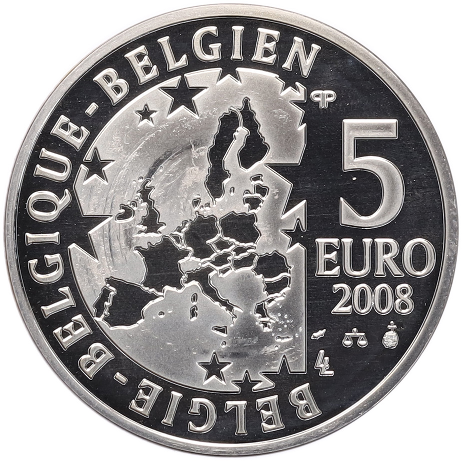 5 евро 2008 года Бельгия «50 лет Смурфам» — Фото №2