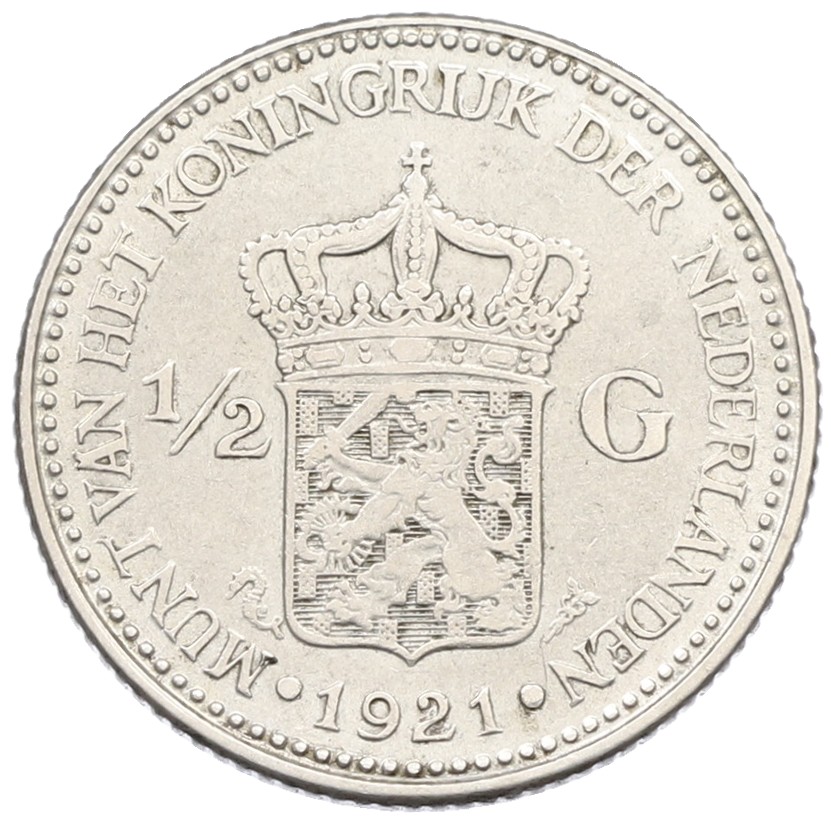 1/2 гульдена 1921 года Нидерланды — Фото №1