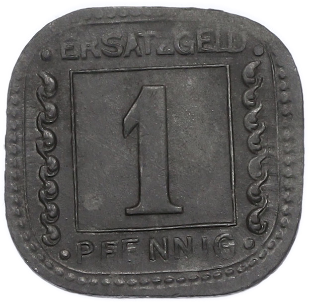 1 пфенниг 1918 года Германия — город Людвигсхафен-на-Рейне (Нотгельд) — Фото №2