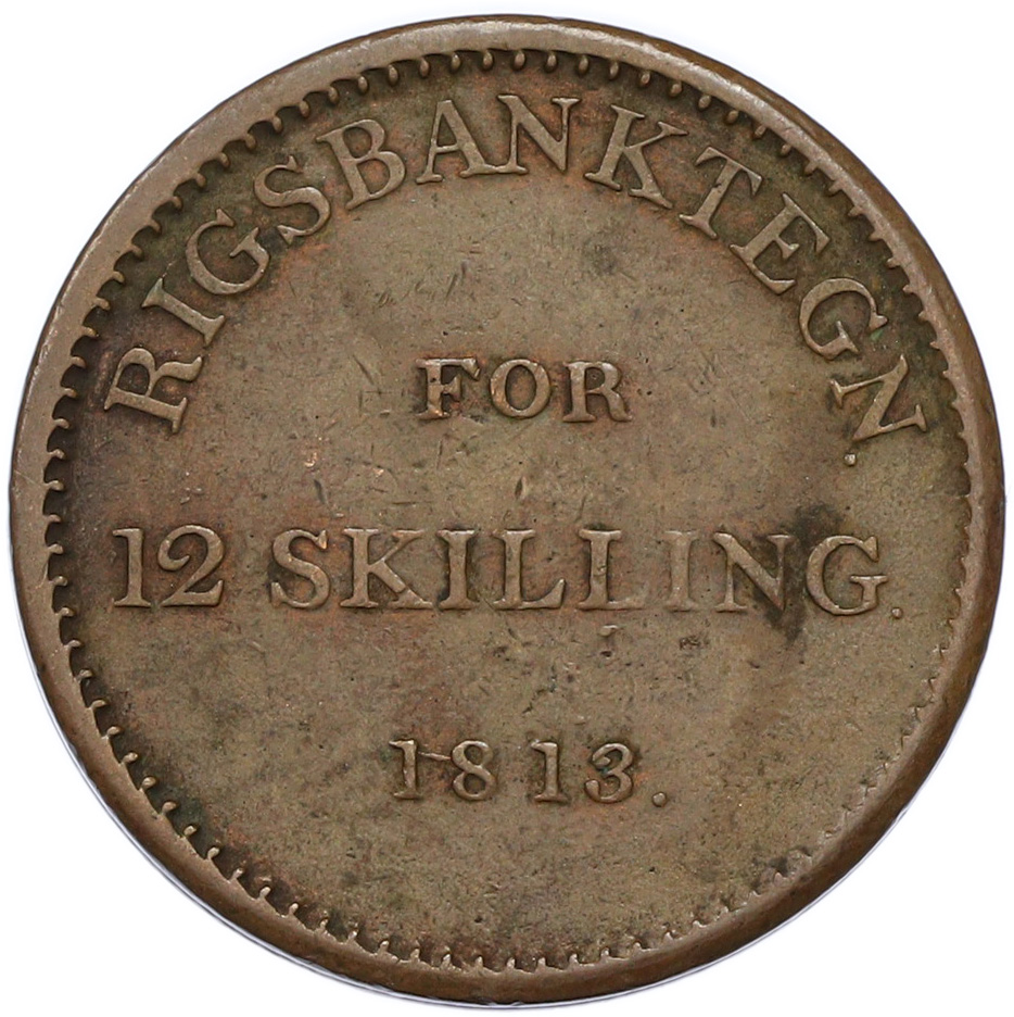 12 скиллингов 1813 года Дания — Фото №1