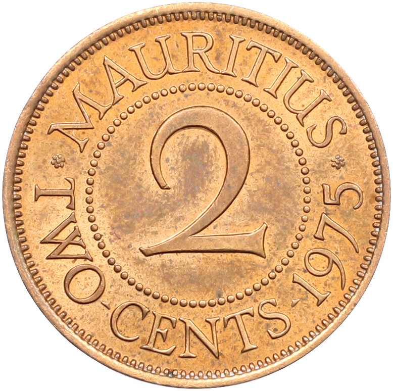 2 цента 1975 года Британский Маврикий — Фото №1
