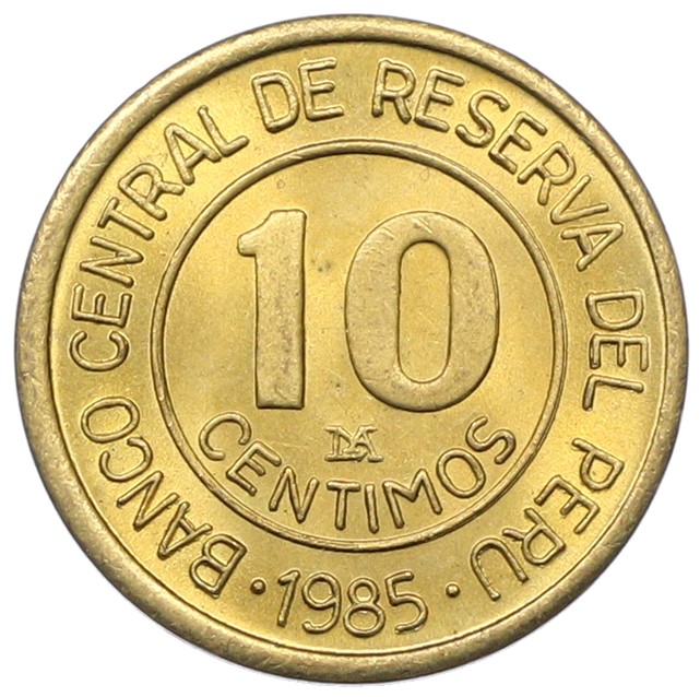 10 сентимо 1985 года Перу — Фото №1