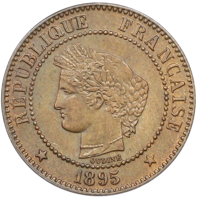 2 сантима 1895 года A Франция — Фото №1