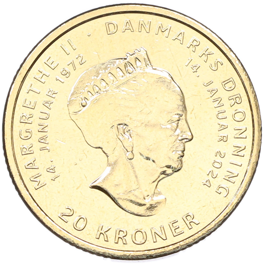 20 крон 2024 года Дания «Отречение королевы Маргрете II от престола» — Фото №1
