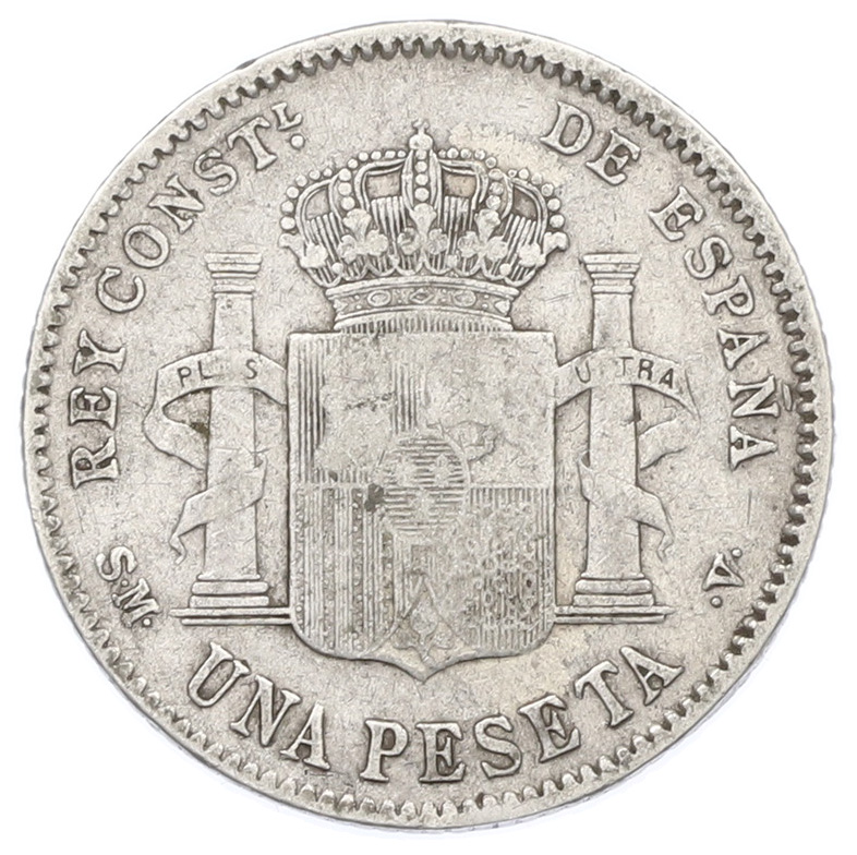 1 песета 1900 года Испания — Фото №2