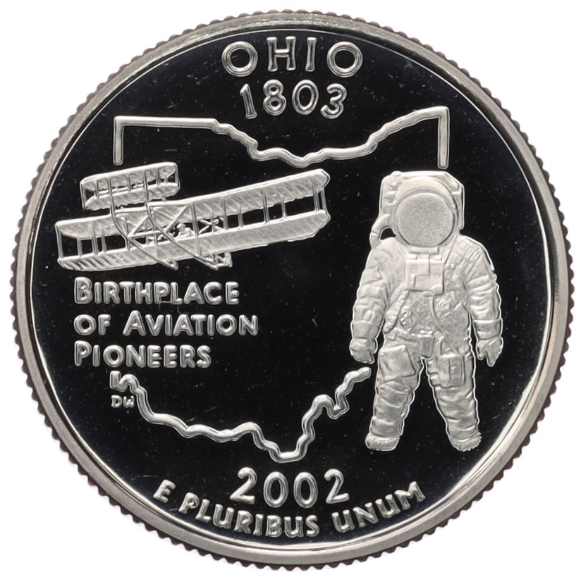 1/4 доллара (25 центов) 2002 года S США «Штаты и территории — Огайо» — Фото №1