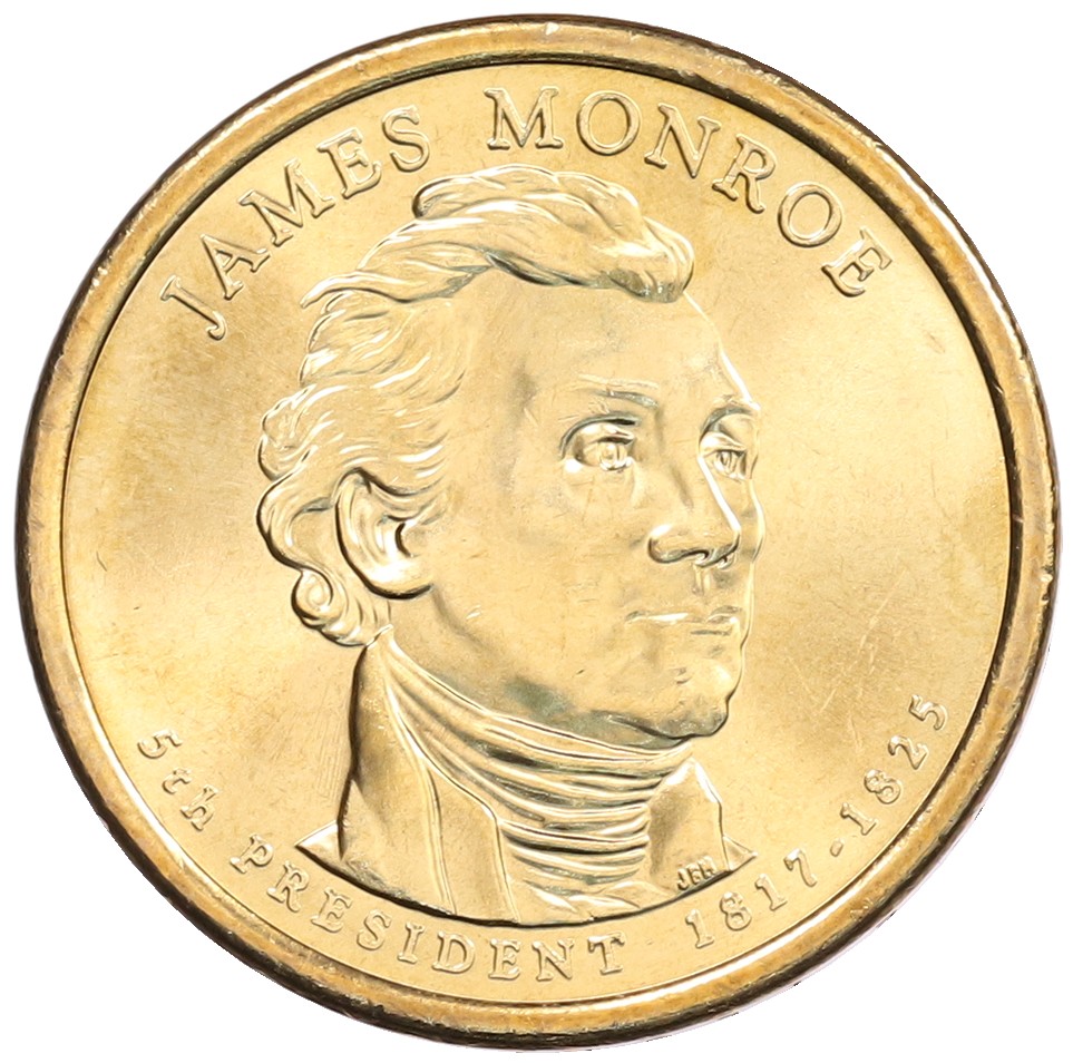 1 доллар 2008 года P США «5-й президент США Джеймс Монро» — Фото №1