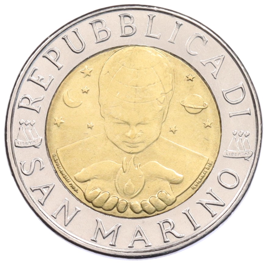500 лир 1996 года Сан-Марино «Ученые — Гегель» — Фото №2