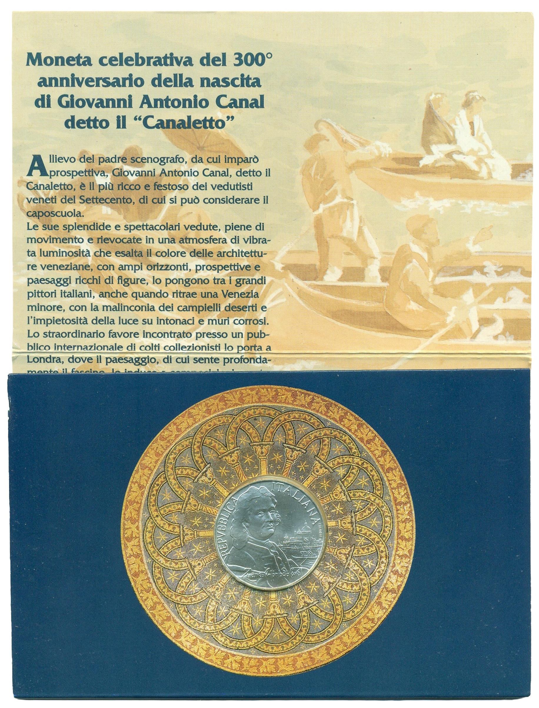 イタリア共和国 カナレット生誕300周年記念 5000リレ銀貨 1997 【公式