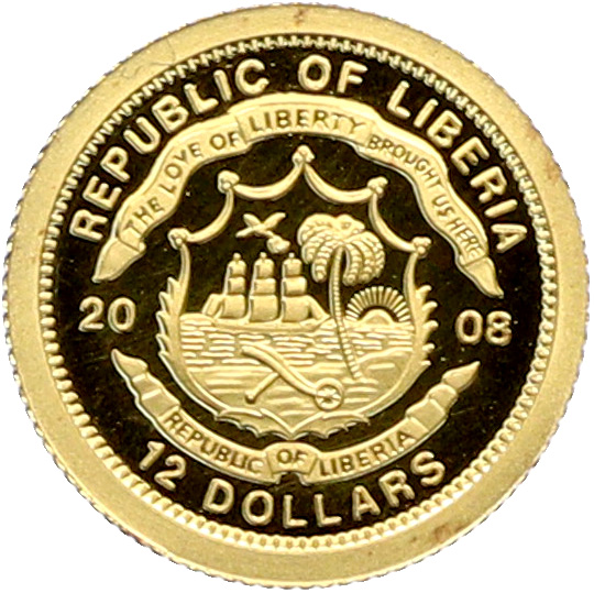 12 долларов 2008 года Либерия «Страны Европы — Румыния» — Фото №2