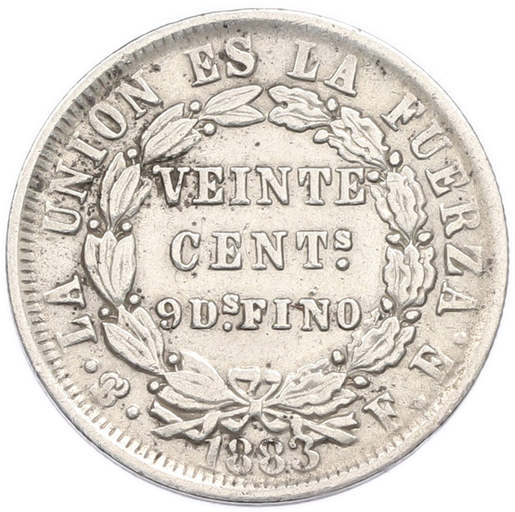 20 сентаво 1883 года Боливия — Фото №1