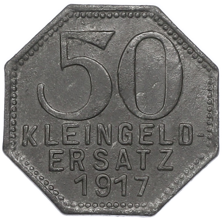 50 пфеннигов 1917 года Германия — город Тюбинген (Нотгельд) — Фото №2