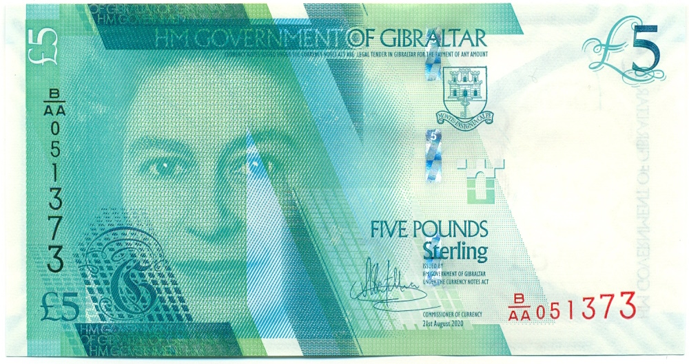 5 фунтов 2020 года Гибралтар — Фото №1