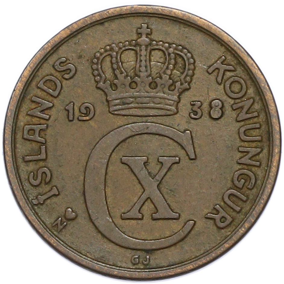 2 эйре 1938 года Исландия — Фото №1