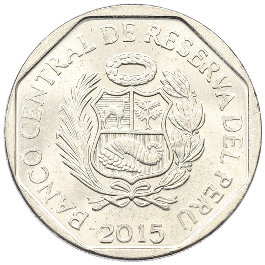 1 новый соль 2015 года Перу «450 лет национальному монетному двору» — Фото №2