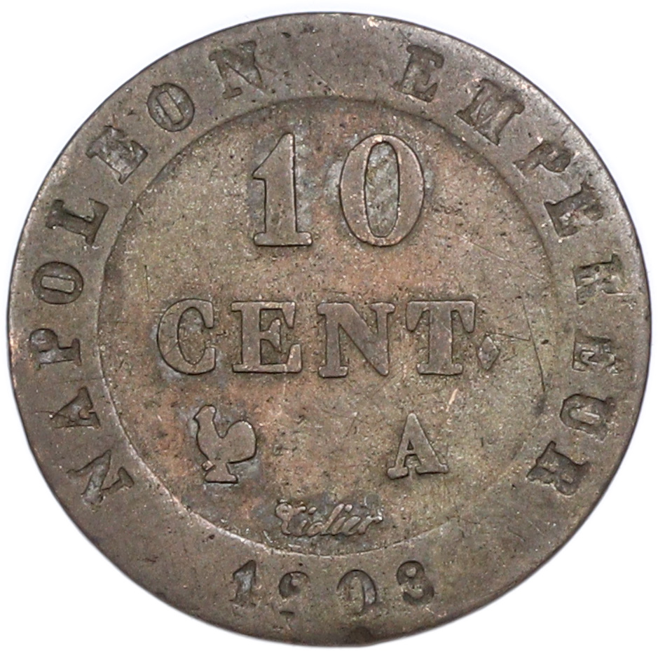 10 сантимов 1808 года A Франция — Фото №1