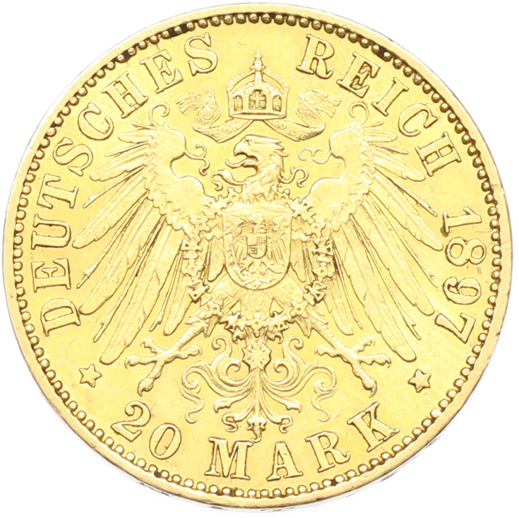 20 марок 1897 года A Германия (Пруссия) — Фото №2