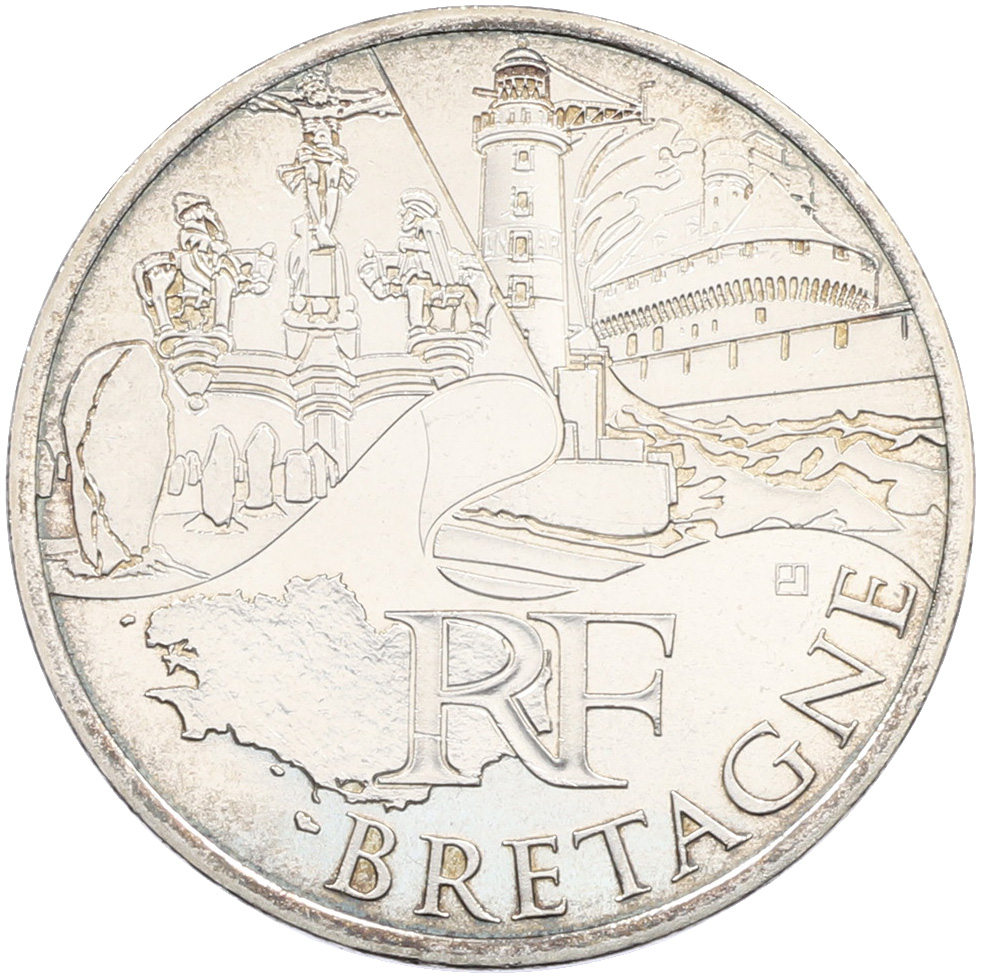 10 евро 2011 года Франция «Регионы Франции — Бретань» — Фото №1