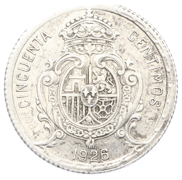 50 сентимо 1926 года Испания — Фото №2