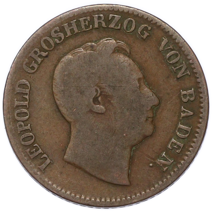 1 крейцер 1852 года Баден — Фото №2