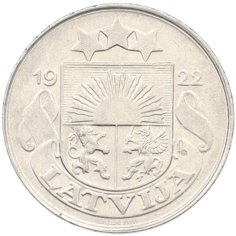 50 сантимов 1922 года Латвия — Фото №2