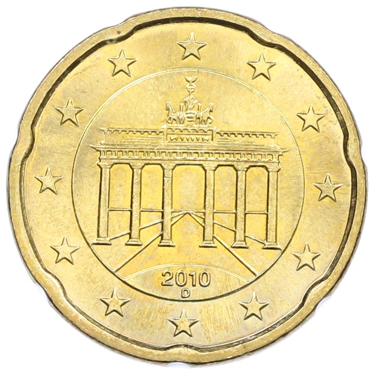 20 евроцентов 2010 года D Германия — Фото №1