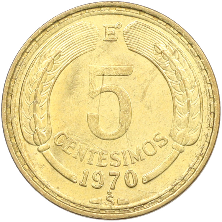 5 сентесимо 1970 года Чили — Фото №1