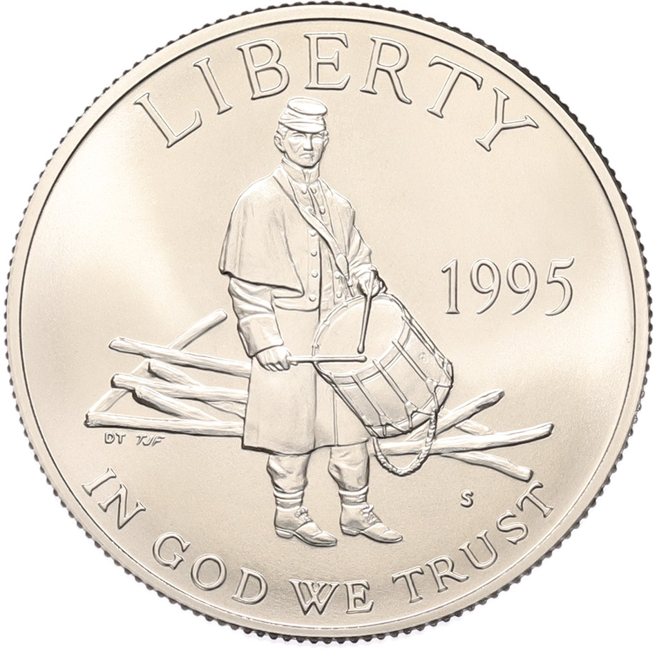 1/2 доллара (50 центов) 1995 года S США «Сражения гражданской войны» — Фото №1
