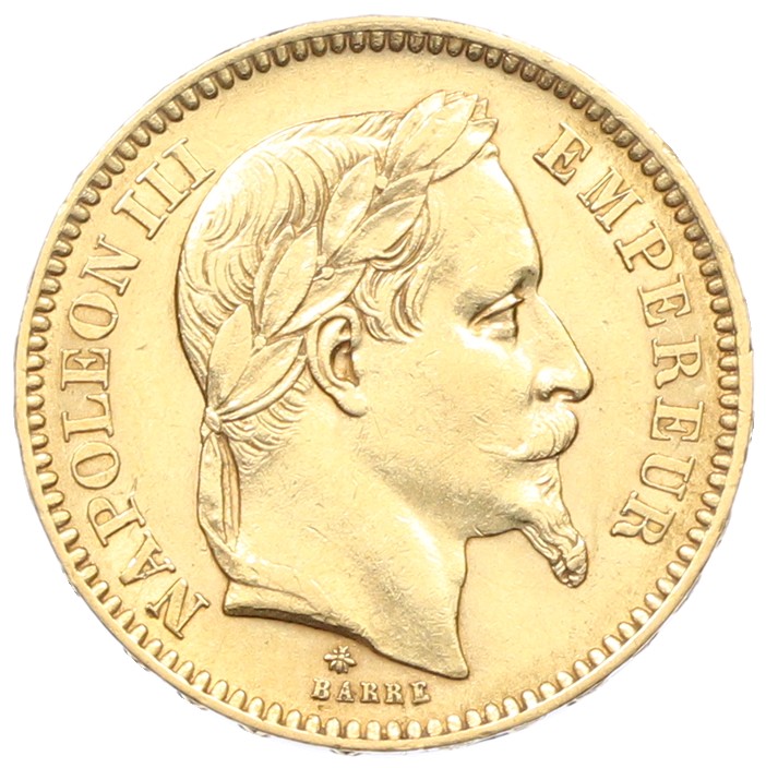 20 франков 1863 года A Франция — Фото №2