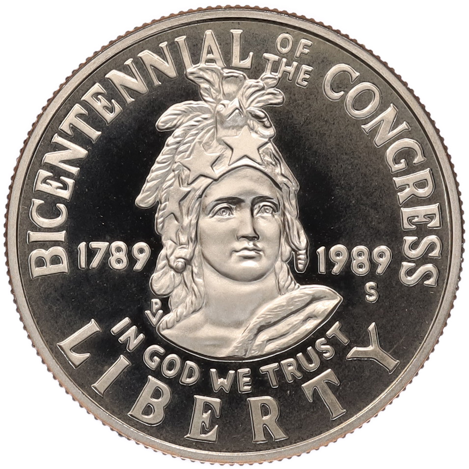 1/2 доллара (50 центов) 1989 года S США «200 лет Конгрессу» — Фото №1