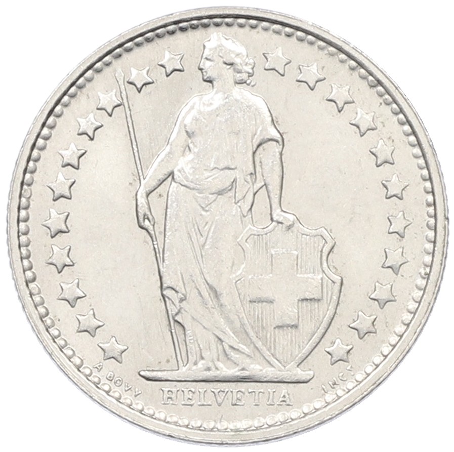 1/2 франка 1971 года Швейцария — Фото №2