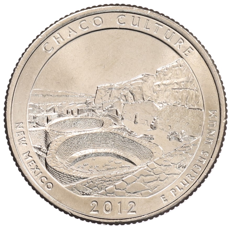 1/4 доллара (25 центов) 2012 года D США «Национальные парки — №12 Национальный исторический парк Чако» — Фото №1