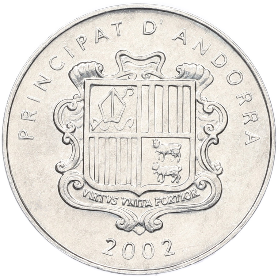 1 сантим 2002 года Андорра «Пиренейская серна» — Фото №2