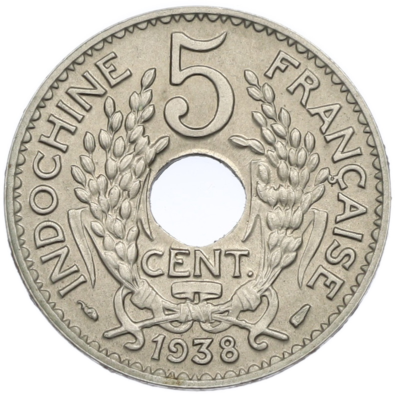 5 центов 1938 года Французский Индокитай — Фото №1