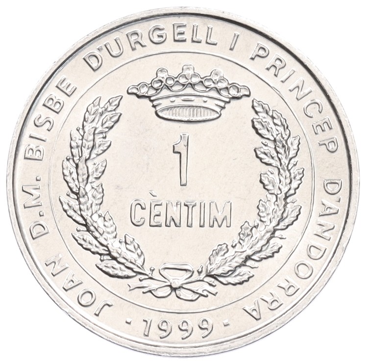 1 сентим 1999 года Андорра «ФАО» — Фото №2