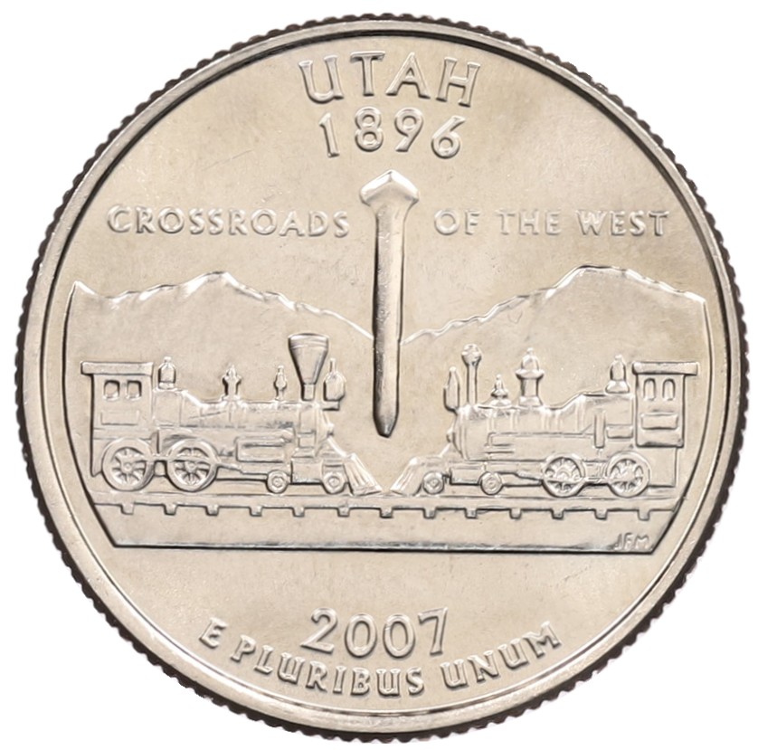 1/4 доллара (25 центов) 2007 года D США «Штаты и территории — Юта» — Фото №1