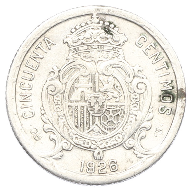 50 сентимо 1926 года Испания — Фото №2