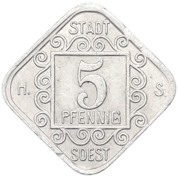 5 пфеннигов 1920 года Германия — город Зост (Нотгельд) — Фото №2