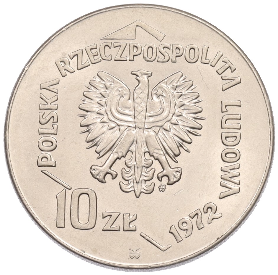 10 злотых 1972 года Польша «50 лет порту в Гдыне» — Фото №2